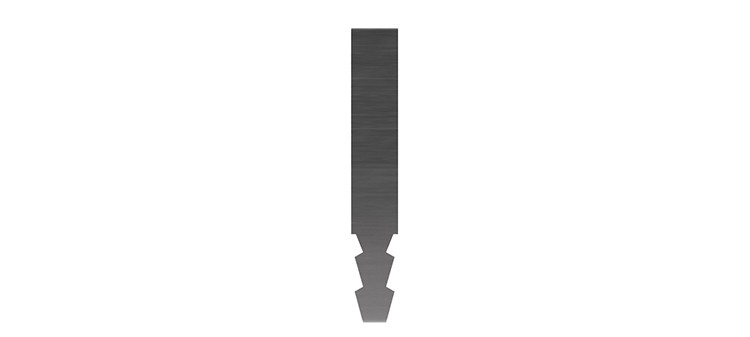 Ausbrechplatte ohne Spitze, Stärke 3 pt., Höhe 50,0 mm, Breite 8 mm (VE = 500 St)