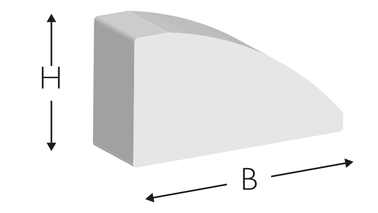 Vollgummi‑Profil B/2, SCHWARZ, 700 × 12,5 × 6,5 mm