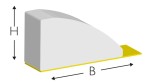 Vollgummi Profil B/2 EasyFix, GELB, 700 × 12,5 × 7,0 mm